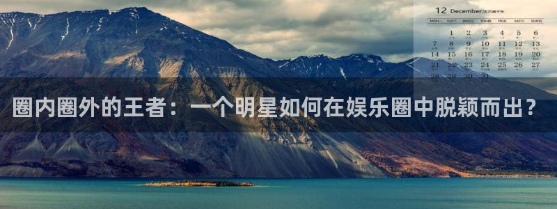 彩名堂全天免费计划官网：圈内圈外的王者：一个明星如何在娱乐圈中脱颖而出？